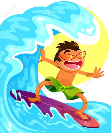 Guy Surfing, Surfing Drawing, Surfboard Drawing, Waves Cartoon, Surf Drawing, Surfing Wallpaper, Surfing Pictures, Surfer Dude, Food Illustration Art