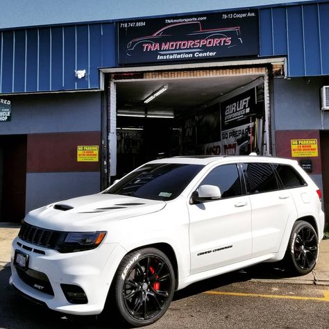 TNA Motorsports on Instagram: “2017 Jeep Grand Cherokee SRT8 ➖ Eibach Pro Springs ➖ 22" SRT Wheels ➖BlackOps AutoWorks Custom Hood 🔥🔥🔥🔥🔥 Owner: @shaun.dixon.7792  TNA…” Srt Jeep Grand Cherokee, Srt8 Jeep, Srt Jeep, Jeep Srt8, Jeep Grand Cherokee Srt, New Jeep, Black Suit Men, Jeep Cherokee Xj, Street Racing Cars