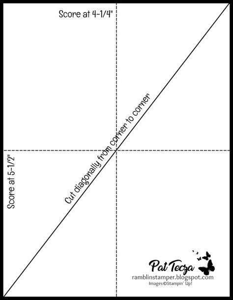 Triangle Template, Journal Pockets, Fancy Fold Card Tutorials, Center Line, Card Layouts, Boy Cards, Corner To Corner, Scotch Tape, Sketch Challenge