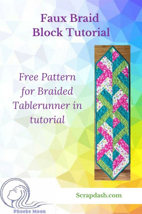 Jelly Roll Table Runner, Table Runners Patterns, Faux Braid, Faux Braids, Charm Square Quilt, Moon Quilt, Fun Quilt, Quilted Table Runners Patterns, Quilt Block Patterns Free