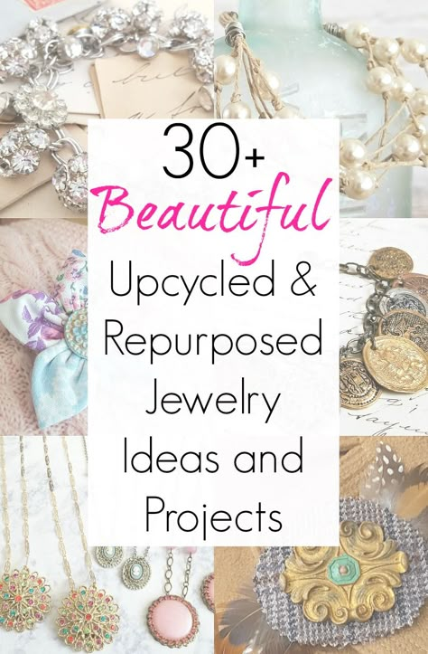 Old Jewelry Crafts, Costume Jewelry Crafts, Vintage Jewelry Ideas, Vintage Jewelry Repurposed, Jewelry Repurposed, Junk Jewelry, Vintage Jewelry Crafts, Vintage Jewelry Art, Upcycling Ideas