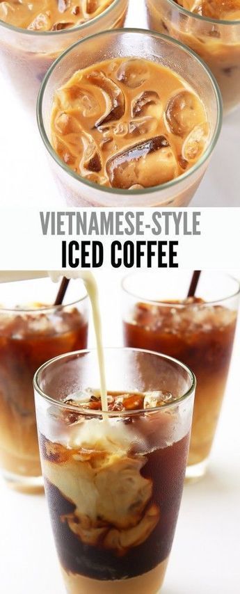 Sweetened Condensed Milk is the key to this Vietnamese-style Iced Coffee. It is rich, sweet, and a cooling refresher on hot summer afternoons. Condensed Milk Coffee, Vietnamese Iced Coffee Recipe, Vietnamese Style, Vietnamese Iced Coffee, Vietnamese Coffee, Vegan Drinks, Coffee Drink Recipes, Ice Coffee Recipe, Brew Coffee