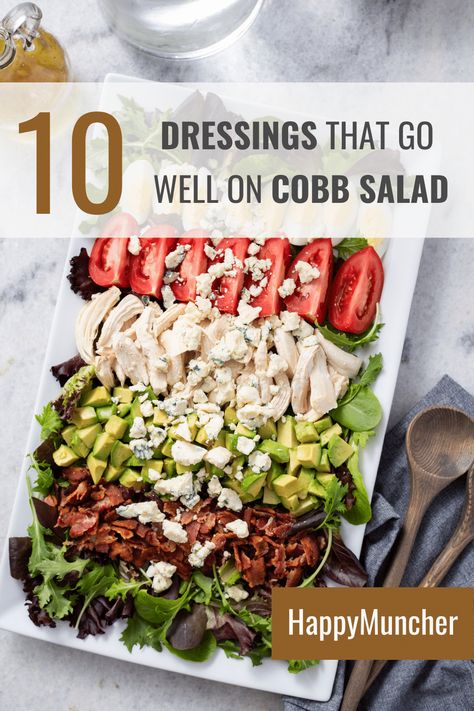 10 Dressings that Go Well on Cobb Salad – Happy Muncher Cobb Salad Dressing Recipe, Salad Dressing Recipes Balsamic, Cobb Salad Dressing, Cobb Salad Ingredients, Salads For Kids, Greek Yogurt Dressing, Cobb Salad Recipe, Healthy Dressing, Salad Dressing Recipes Homemade