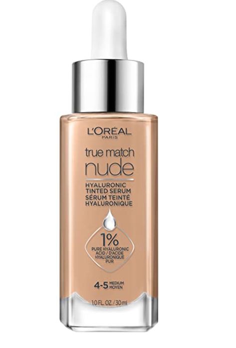 L’Oréal Paris True Match Nude Hyaluronic Tinted Serum Foundation with 1% Hyaluronic acid, Medium 4-5, 1 fl. oz. Loreal Paris True Match, Tinted Serum, Loreal True Match, Loreal Paris Infallible, Benefit Makeup, Skin Tint, Neutral Undertones, Mineral Pigments, L Oreal