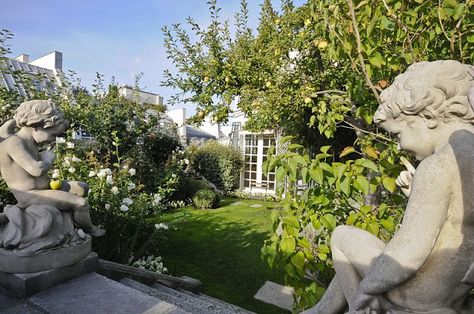 A “Secret” Roof Garden in Paris Roof Terraces, Window Box Garden, Rooftop Gardens, Paris Rooftops, Jardin Des Tuileries, White Garden, Rooftop Garden, French Garden, Roof Terrace