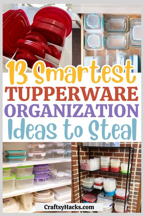 Ways To Store Tupperware, Storage For Containers And Lids, Organizing Bowls And Lids, Tupperware Storage Solutions, Organization Ideas For Tupperware, Diy Tupperware Lid Organizer, Organize Containers And Lids, Organizing Containers And Lids, Leftover Container Storage Ideas