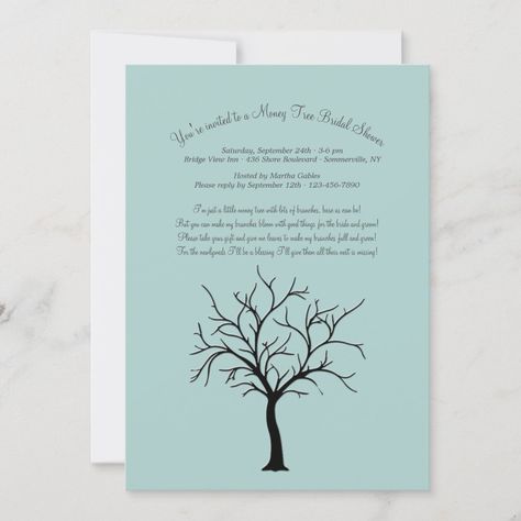 Gift Card Tree, Bridal Shower Invitation Wording, Tree Poem, House Warming Party, Bridal Invitations, Wedding Money, Money Tree, Wedding Shower Ideas, Cash Gift