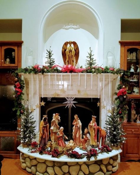 35+ Stunning Christmas Mantel Decorations for 2022 | HubPages Church Christmas Decorations, Christmas Soldiers, Christmas Nativity Set, Christmas Tree Decorations Diy, Christmas Mantel, Christmas Mantel Decorations, Christmas Interiors, Christmas Room Decor, Christmas Mantle