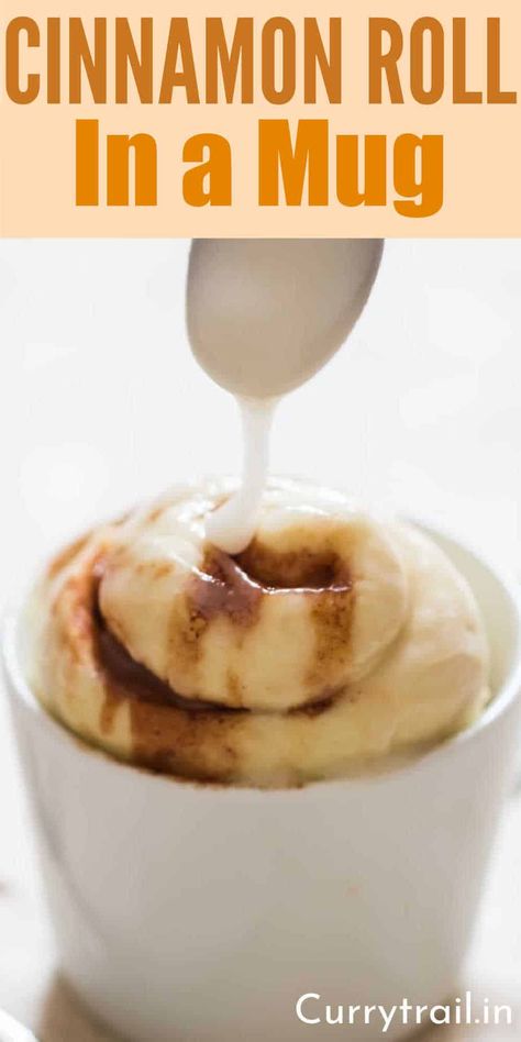 5 Minute Cinnamon Rolls, Mug Cinnamon Roll, Cinnamon Roll In A Mug, Cinnamon Rolls Without Yeast, Cinnamon Scrolls, Diy Cinnamon, Microwave Food, Mug Cake Microwave, Baking Hacks