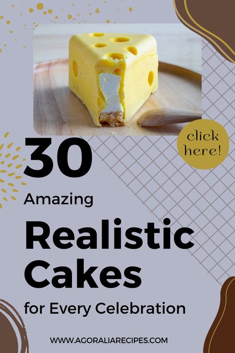 Realistic cakes are part of the recent trend where people use real objects as inspiration to make their cakes. In this article, we go through great ideas on how to make realistic cakes divided into three categories: animal, food, and real-looking cakes. If you want to create something super real to trick your friends, family, or social media viewers, these ideas are definitely for you. Realistic Animal Cakes, Easy Hyper Realistic Cake, Realistic Cakes Easy, Is It Cake Ideas, Unique Cake Decorating Ideas, Cake That Looks Like Food, Is It Cake Or Real, Cakes That Look Like Real Things, Realistic Cake Ideas