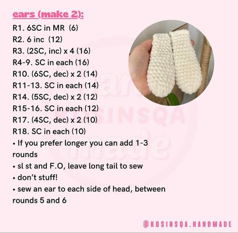 Crochet Rabbit Free Pattern, Crochet Tutorial Pattern, Beginner Crochet Tutorial, Crochet Bunny Pattern, Quick Crochet Patterns, Pola Amigurumi, Crochet Keychain Pattern, Crochet Rabbit, Bunny Pattern