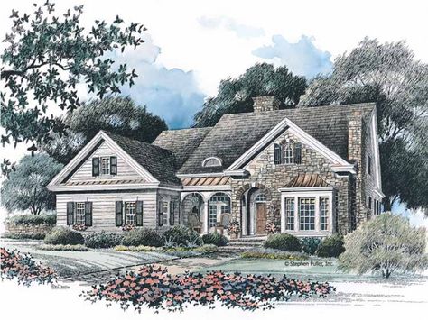 French Country House Plan with 2170 Square Feet and 4 Bedrooms from Dream Home Source | House Plan Code DHSW42472 Bathroom French Country, French Country House Plans, European House Plans, Shingle Exterior, Country Style House Plans, European House, Country House Plan, French Cottage, Country House Plans