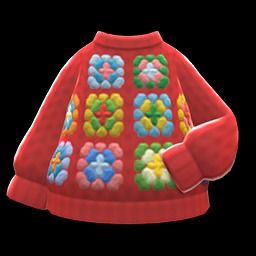 Mom's Hand-Knit Sweater (Quilted Pattern) NH Icon - Mom's hand-knit sweater (New Horizons) - Animal Crossing Wiki - Nookipedia Animal Crossing Wiki, Random Games, Animal Crossing Wild World, Handmade Aprons, Mom Sweater, Hand Knitted Sweaters, Raglan Shirts, Sweater Design, Crochet Animals