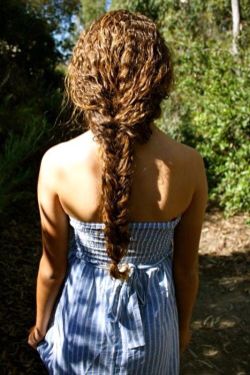 Braid, curly hair Curly Hair Fishtail Braid, Curly Fishtail Braid, Fishtail Braid Curly Hair, Loose Curly Braid, Curly Hair Plaits, Curly Plaits, Braid With Curly Hair, Curly Hair Braid, Curly Hairdos