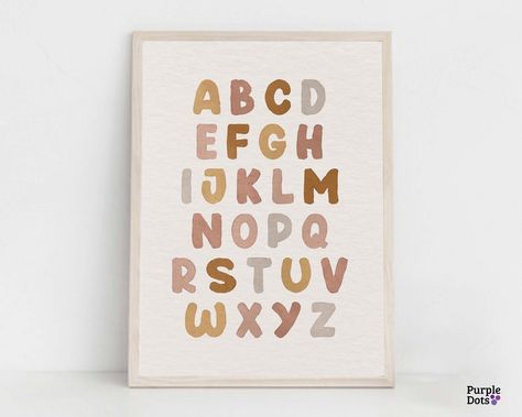 Boho Alphabet, Note Sheet, Learning Abc, Educational Poster, Standard Paper Size, Alphabet Poster, Boho Baby Shower, Education Poster, Baby Nursery Decor