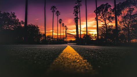 Beautiful California Wallpaper HD 8. Los Angeles Sunset, 4k Wallpaper Android, California Wallpaper, Mandala Wallpaper, Purple Sunset, Forest Road, Sunset Wallpaper, Purple Sky, Types Of Photography