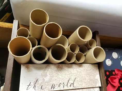 Vinyl Tube Crafts, Plastic Tubes Ideas, Heavy Duty Cardboard Tubes Repurposed, Cardboard Tube Crafts For Adults, Cardboard Tubes Repurposed, Crystal Light Containers, Dvd Holder, Celebration Box, Cardboard Rolls