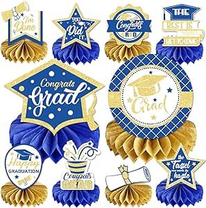 Kids Party Centerpieces, Graduation Table Centerpieces, Grad Party Favors, Graduation Table, Graduation Table Decorations, Graduation Tables, Graduation Party Centerpieces, Graduation Party Decorations, Blue Graduation