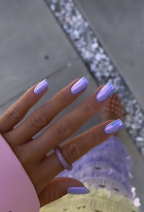 Ibiza Nails, Greece Nails, Gel Ideas, Purple Chrome Nails, Cruise Nails, Chrome Nails Designs, Lavender Nails, Purple Nail, Her Nails