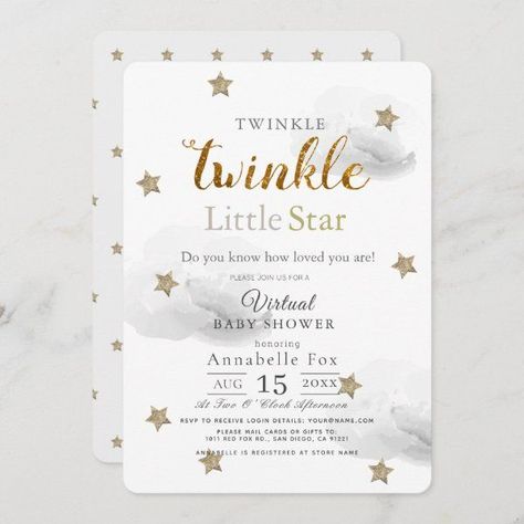 Virtual Baby Shower Invitation, Star Baby Shower Invitations, Gender Reveal Party Invitations, Gender Neutral Baby Shower Invitations, Baby Shower Invitaciones, Virtual Baby Shower, Gender Reveal Invitations, Foil Invitations, Star Baby Showers