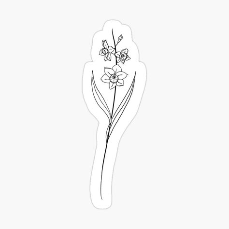 December Birth Flower Tattoo With Name, December Flower Tattoo, December Birth Flower Tattoo, Narcissus Tattoo, Laurel Tattoo, Name Flower Tattoo, Flower Narcissus, Flower Finger Tattoos, Tattoos Family