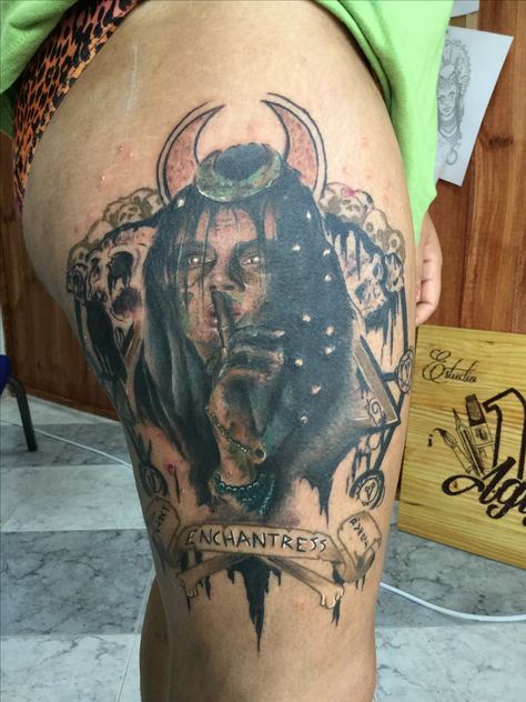 Enchantress Dc Tattoo, Enchantress Tattoo, Superhero Tattoos, Enchantress Dc, Dc Tattoo, Dark N Stormy, Skin Art, Skull Tattoo, Portrait Tattoo