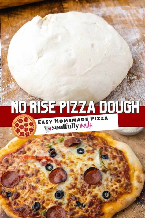 No-Rise Pizza Dough-- With its soft and chewy texture, this no-rise pizza dough is the perfect base for all your favorite toppings. Just right for busy weeknights or for when you want to enjoy a fresh, homemade pizza without spending hours in the kitchen. No Rise Pizza Dough, Mix Pizza, Pizza Crust Dough, Pizza Dough Recipe Easy, Easy Pizza Dough, Easy Homemade Pizza, Pizza Dough Recipe, Making Homemade Pizza, Homemade Pizza Dough