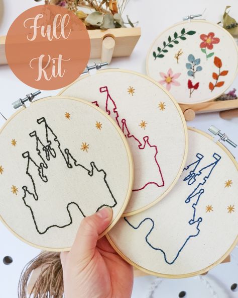 Easy Disney Embroidery, Hand Embroidery Disney Patterns, Disney Castle Embroidery, Embroidery Patterns Disney, Hand Embroidery Disney, Disneyland Embroidery, Disney Embroidery Patterns, Rapunzel Embroidery, Disneyland Fashion