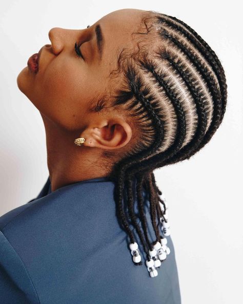 Cornrows With Beads, Cornrow Hairstyle, Cornrows Natural Hair, Cornrows Braids For Black Women, Hair Styles Braids, Short Box Braids Hairstyles, Styles Braids, Hair Patterns, Braided Cornrow Hairstyles