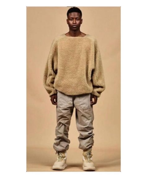 Yeezy Style, Teddy Sweater, Yeezy Fashion, Rapper Style, Disco Fashion, Men Stylish Dress, Heavy Knit, Mood Board Fashion, Kanye West