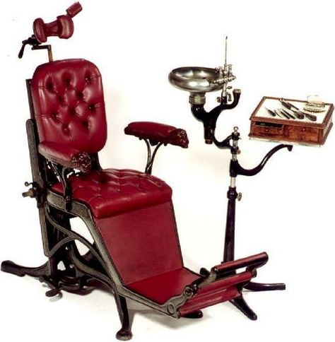 dentist's chair | Myst, observatory Dentist Chair, Medical Antiques, Dental Chair, Barber Chairs, Steampunk Tendencies, Most Comfortable Office Chair, Military Decor, Patterned Armchair, Dental Art