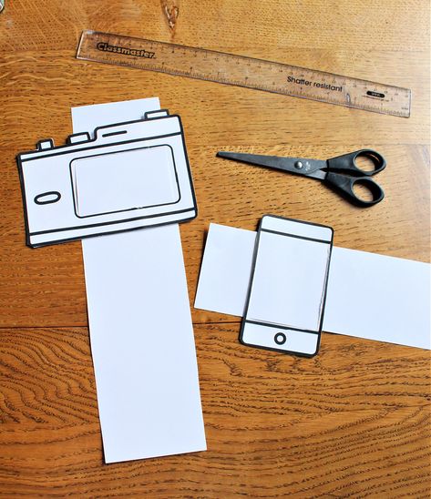 Printable paper camera toy - NurtureStore Paper Camera Template Free Printable, Polaroid Craft, Polaroid Crafts, Camera Lessons, Cardboard Camera, Camera Crafts, Paper Camera, Polaroid Diy, Free Printable Paper