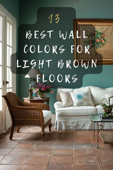 Wondering what wall color goes with light brown floors? Discover 13 color options that create a harmonious and stylish look. From neutrals to bold choices, find the perfect match. Click to explore! 🎨🏡 #WallColors #HomeDecor #LightBrownFloors #InteriorDesign #ColorInspo Light Brown Floors, Light Brown Couch, Tiffany Blue Walls, Taupe Flooring, Dark Brown Floor, Color Walls, Best Wall Colors, Grey Wall Color, Light Wooden Floor