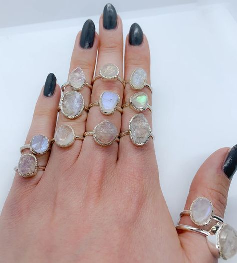 Raw Moonstone ringraw gemrough gems Semi precious stone | Etsy Raw Moonstone, Raw Crystal Ring, Rough Gems, Retail Jewelry, Aquamarine Jewelry, Semi Precious Stone, June Birthstone, Moonstone Jewelry, Crystal Ring