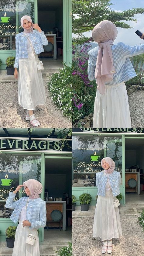 #lookoftheday #styleoftheday #outfitlook #outfitblog #inspirasiootdberhijab #modelhijab #ootdhijab #hijabootd #ootd #ootdshopee Ootd Rok Korean Style, Ootd Ideas Hijab, Outer Hijab Casual, Outfit Outer Hijab, Ootd Hijab Outer, Ootd Korean Style Hijab, Pastel Outfit Ideas, Outfit Hijab Casual Rok, Outfit Rok