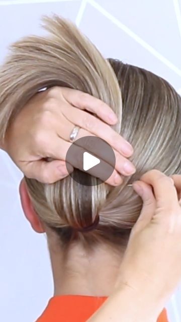 Hairstyle Ideas on Instagram: "Elegant Chignon bun" Med Hair Styles For Wedding, Elegant Hair Up Styles, Sleek Bun Updo Wedding, Elegant Chignon Tutorial, Gibson Tuck Hairstyle, Easy Low Chignon, Buns For Thick Medium Hair, How To Do A French Roll Hairstyles, Knotted Low Bun