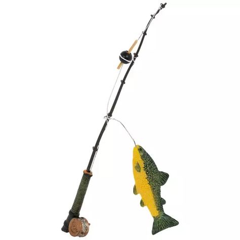 Miniature Fishing Pole With Fish | Hobby Lobby | 117762 Gary Aesthetic, Fish Centerpiece, Fishing Party Decorations, Fishing Baby Shower Theme, Fishing Themed Birthday Party, Fish Bathroom, Baby Shower Fishing, Fishing Birthday Party, Fishing Wedding