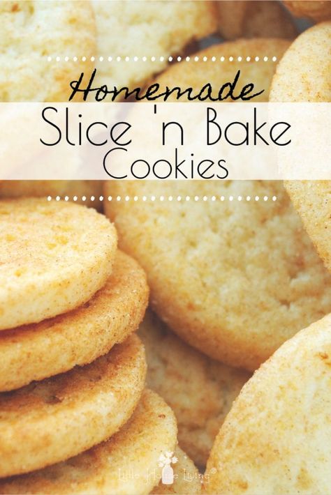 Slice and Bake Sugar Cookies - Little House Living Slice And Bake Sugar Cookies, Freezer Cookie Dough, Freezable Cookies, Fresh Cookies, Freezer Cookies, Hot Fudge Cake, Hot Chocolate Fudge, Tupperware Recipes, Buttery Shortbread Cookies