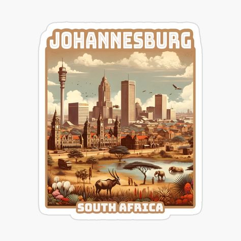 Johannesburg Aesthetic, South Africa Johannesburg, Diy Bachelorette, Sticker Retro, Diy Bachelorette Party, Johannesburg South Africa, Vintage Inspired Art, Johannesburg South, Book Writing