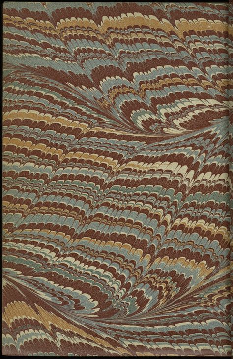 Back endpaper. Object Of Desire, Digital Gallery, Marbled Paper, Marble Paper, New York Public Library, Old Books, Book Making, Still Image, Public Library