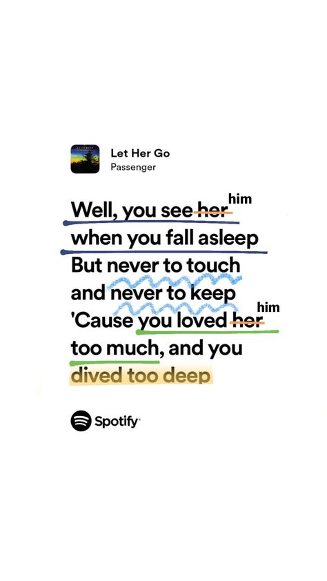 Let Her Go Quotes Passenger, Let Go Quotes Aesthetic, Let Her Go Passenger Video, Let Him Go Wallpaper, Let Her Go Spotify, Relatable Song Lyrics Spotify, Let Her Go Song, Let Her Go Quotes, Let Her Go Passenger