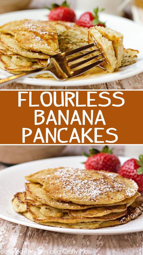 Banana Chia Pancakes, Hob Recipes, Pancake Recipe Without Eggs, Flourless Banana Pancakes, Pancake Banane, Flourless Pancakes, Gluten Free Banana Pancakes, Paleo Breakfasts, Healthy Pancake