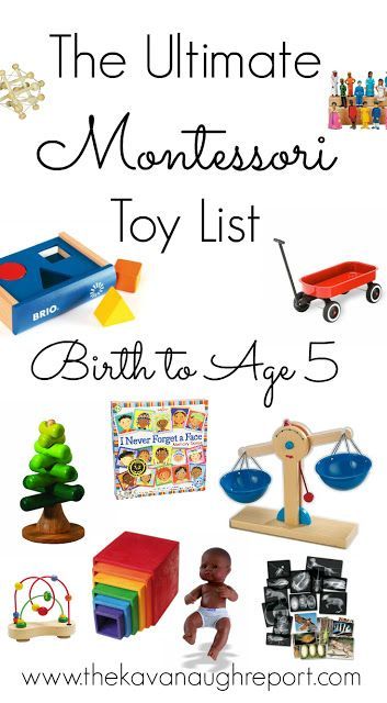 The Ultimate Montessori Toy List -- Birth to Five. Montessori friendly toy suggestions for babies, toddlers and preschoolers. Natural choices for families on every budget. Montessori Playroom, Baby Montessori, Montessori Ideas, Montessori Baby, Toddler Play, Montessori Toddler, Montessori Materials, Toddler Fun, Baby Learning