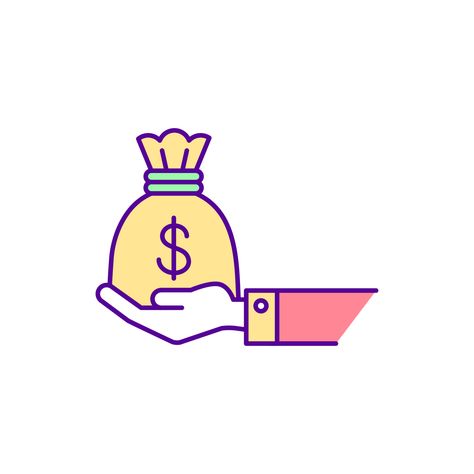 Cash Drawing, Support Icon, Illustration Simple, Charity Project, Overcoming Obstacles, Explainer Video, Financial Aid, Rgb Color, Emergency Fund