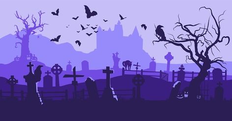 Vector halloween illustration. scary cem... | Premium Vector #Freepik #vector #halloween-tree #grave #graveyard #halloween-castle Grave Yard Illustration, Grave Stone Illustration, Graveyard Bulletin Board, Graveyard Pixel Art, Grave Wallpapers, Pixel Graveyard, Grave Yard Drawing, Cute Graveyard, Cartoon Graveyard