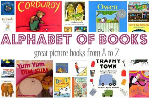 A list of 26 great picture books , one for each letter of the alphabet complete with reviews. Prek Books, Alliteration Activities, Teaching Alphabet, Books For Preschool, Abc Preschool, Books For Preschoolers, Preschool Library, Prek Literacy, Letter Practice