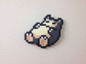 Snorlax - Fuse Beads (Party Sprite) by chocovanillite Perler Bead Pokemon Patterns, Pokemon Perler, Pokemon Snorlax, Pixel Art Pokemon, Pokemon Pattern, Pokemon Perler Beads, Perler Ideas, Pokemon Tattoo, Diy Perler Bead Crafts