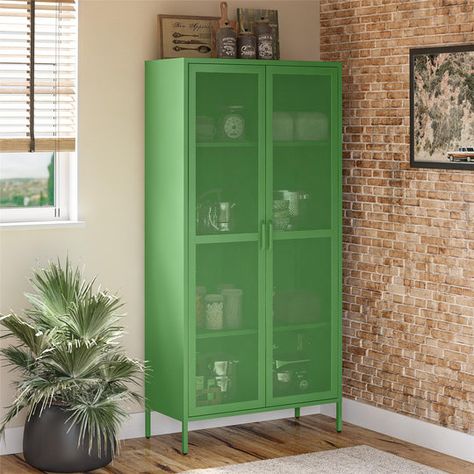 Mesh Doors, Locker Designs, Affordable Storage, Door Accent Cabinet, Basement Storage, Store Books, Metal Lockers, Mesh Door, Organized Living