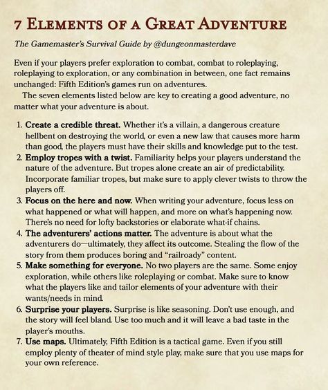 Dungeons And Dragons Rules, 7 Elements, Dnd Stories, Dnd Campaign, Writing Inspiration Tips, Dungeon Master's Guide, Campaign Planning, Dnd Funny, What Questions