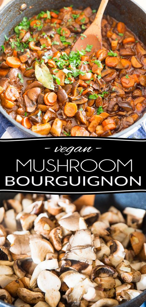 Vegan Mushroom Bourguignon, Mushroom Bourguignon, Cauliflower Mash, Vegan Mushroom, Wine Sauce, Mashed Cauliflower, Healthy Foodie, Vegan Dishes, Instant Pot